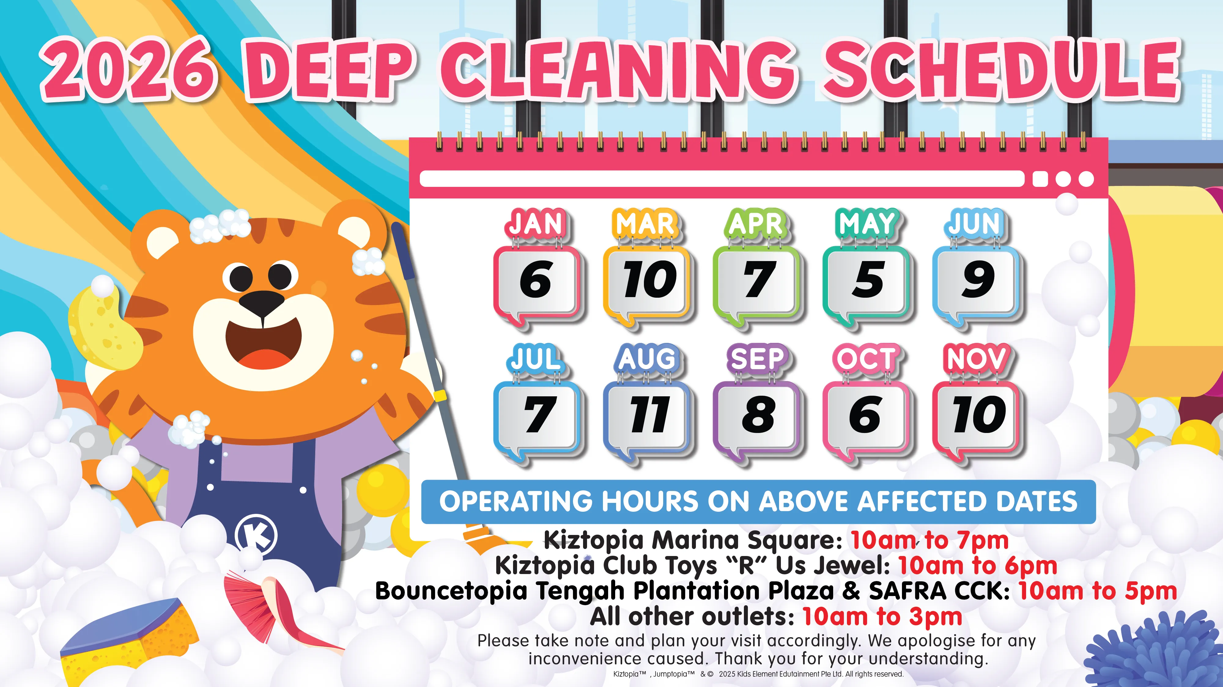 2026 Deep Cleaning Schedule